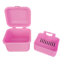 폴리덴트 5분퀵/나이트 48정/맥스씰/틀니 세정제 세척통 부착제, 세척통(핑크)