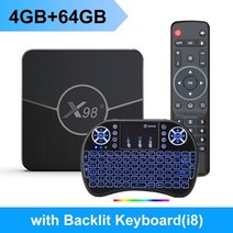안드로이드 tv박스 ott 셋톱 박스 x98 plus amlogic s905w2 tv box android 11 4g 64gb support h.265 av1 wifi 미디어, 우리 플러그, 4GB64GB 백라이트 i8