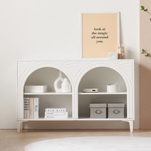 루디 인테리어 거실 진열장 벽난로 콘솔 장식장 1200, 화이트