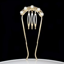 모아콤 보테스틱 sts041 라인 - 더듬이진주 (골드) 수공예 머리핀 일본 수출 쉬운 반묶음 올림머리 똥머리 혼주 데일리