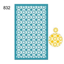 폴리머 클레이 용 실크 스크린 스텐실 재사용 가능 잎 꽃 웨이브 귀걸이 제작 도구 프린팅, 09 832 Style