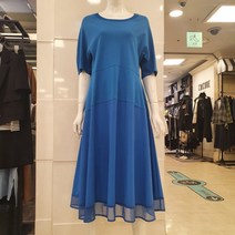 블루페페 부평점 *** 라운드 배색 플레어 원피스