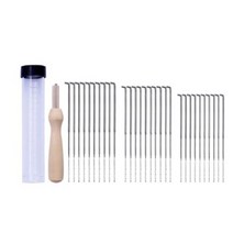 Fenrry양모 펠팅 바늘 세트 DIY 공예 키트 나무 손잡이 도구 포함 양모 펠트 주머니, C