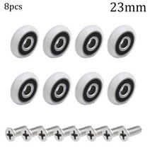 우레탄바퀴 8Pcs 샤워 도어 러너 롤러 휠 도르래 교체 부품 23mm 직경 23/25/27mm 욕실 베어링 패스너, 02 23mm, 02 23mm