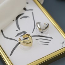 925 실버 볼드 하트 은 반지 가락지