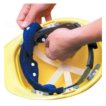 안전모 이마 땀 내피 밴드 땀받이 흠수 하이바 작업모 헬멧 머리보호, 블루