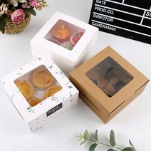 투명창 머핀 상자 컵케이크 타르트 (10P), T-대리석 4구