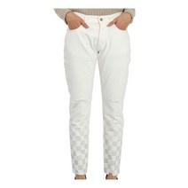 Filles A Papa Embellish Crystal Checkerboard Pants Waist Size 28BOARDY CRYSTAL-OFF WHITE