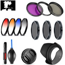Uv cpl fld 스타 nd2 nd4 nd8 점진적 컬러 필터 렌즈 후드 캡 소니 dsc hx400v hx350 hx300 h400 디지털 카메라 청소 펜|Camera Fil, 1개, ND8 Filter, 단일