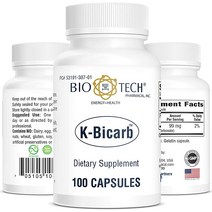 바이오 테크 Pharmacal 칼륨식이 보충 (K-중탄산 100 카운트)