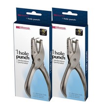 홀 펀치 1개 5장 용량 2팩으로 제공 실버 (90073), 2 Pack