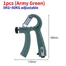 피트니스 용품 조절식 핸드 그립 R 모양 운동 파워 카운터블 증강 그리퍼 스프링 손가락 훈련 손목 확장기, 03 Army Green