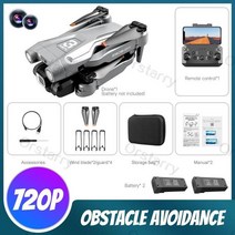 입문용 촬영용 미니 드론 새로운 Z908 프로 드론 와이파이 FPV 미니 4K HD 전문 듀얼 카메라 3 면 장애물, 02 Gray 720P 2B