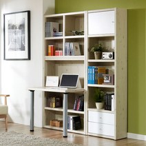 엘마 1600 컴퓨터 책상 수납 책상 세트, 색상:화이트