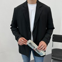 양룸 미니멀 남자 오버핏 노카라 자켓 블레이져