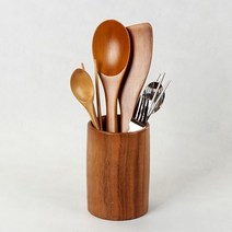 원목 수저통 주방수납 볼펜꽂이 다목적통 물빠짐구멍