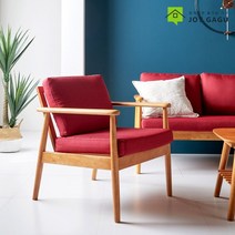 (착불)즐거운가구 1인 패브릭 소파 / 고무나무 원목 프레임 / 세탁가능한 패프릭 원단 커버_c, 베이지