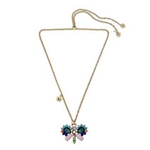 정품 Betsey Johnson 그린 터키석 블루 라벤더 크리스탈 골드 나비 목걸이 훌륭한 선물 아이디어 크리스마스 생일 어머니의 날 발렌타인 데이 선물 크리스탈 메탈 라인스