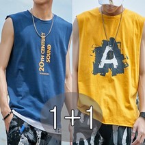 tagi 남자 루즈핏 여름 나시티 빅사이즈 운동 민소매 티셔츠 1+1