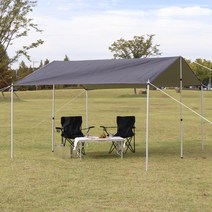 캠프빌리지 미니타프 방수매트 렉타타프 폴대, 210x150cm, 카키