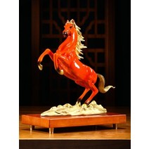 집들이 선물 원목 말 조각 장식품 고급 인테리어 엔틱, B