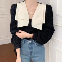 우먼 New-아이템 빅카라 블라우스