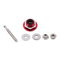 Push Button Billet Hood Pins Lock Clip Kit Engine Bonnets Aluminum Car Quick Latch, 01 red