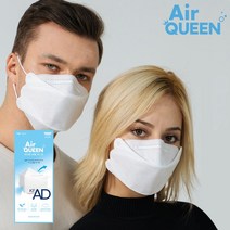 국산 에어퀸 비말차단마스크 대형 2매 개별포장 에어본마스크 에어퀸마스크 나노필터 kfad, 40매