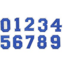 열접착 의류 패치 숫자 넘버 파랑 10개 1세트