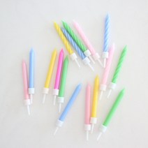 쁘아 생일초 레인보우초(10pcs) 레인보우꽈배기(10pcs)