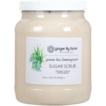 Ginger Lily Farms Botanicals 녹차 레몬그라스 슈가 스크럽 천연 피부 각질 제거 슈가 크리스탈 비건 및 크루얼티 프리 1.9L(64온스), Green Tea Lemongrass_64 Ounce