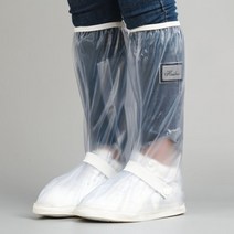 라슈에뜨 완벽 방수 신발커버 레인부츠 슈즈 양말 투명지퍼 미끄럼방지 신발 위에 신는 장화, S, 화이트, 1개