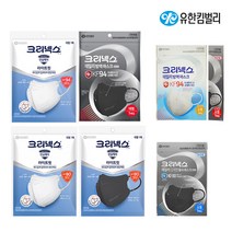 유한킴벌리 크리넥스 KF80 KF94 데일리 입체형 황사마스크 새부리형 소형 중형 대형, 20매, KF-94대형(블랙)