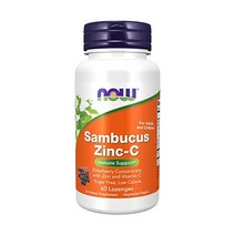 NOW Sambucus Zinc-C with Elderberry Concentrate and Vitamin C 60 Lozenges 엘더베리 농축물 비타민 C와 아연 함유 로젠