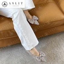 [바보사랑] 왕 리본 스틸레토 여자 플랫 슈즈 구두 단화