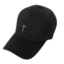 [하르하셈] 유니섹스 실버크로스 베이스 볼캡 십자가 야구 모자 블랙
