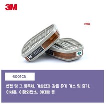 3M 7502 방독면 6200 6800 방진 방독 방연 마스크 화생방 빠른배송 전면형, 6001K 정화통(1set)