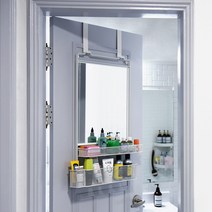 문걸이 수납 화장대, 화이트, 롱후크