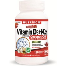 오일 함유 Nutridom 비타민 D3 K2 120 소프트젤