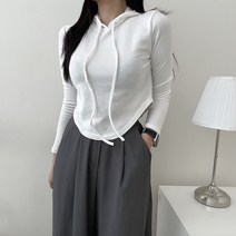 VANANA2 국내제작 핏보장 코튼 데일리 슬림핏 유트임 크롭 탄탄 후드 티셔츠