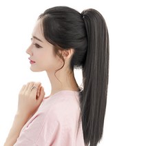 가발위드 긴머리 스트레이트 집게 포니테일 프롬비, 1개, 블랙브라운