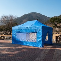 프리폼 프리미엄천막3x4.5 방수 대형 함마톤 알루미늄 접이식 캐노피천막, 1개, AL창모풀 3x4.5 청백청