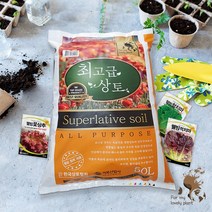 거목산업사 상토 50L + 채소 씨앗 세트구성 제라늄 육묘 베란다 텃밭 원예범용 종결판