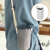 보냉 가방 보온병 보온 파우치 에코백 도시락 백 텀블러 보틀 물병, 화아트