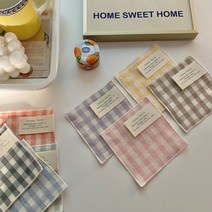 핸드메이드 패브릭컵받침 티코스터 까페소품, 오렌지 영문라벨