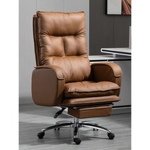 리클라이닝 침대형 가죽 의자 푹신한 회전 팔걸이 보스, 알루미늄합금, 고정 난간, 크림+발받침+리모컨 마사지