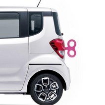 경차 익스테리어 자동차 꾸미기 테엽 장식S 여자첫차선물 MZ세대 귀여운, 화이트