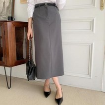 바보사랑 여자 커리어우먼 H라인 뒤트임 정장 롱스커트.옷자락(무료배송)