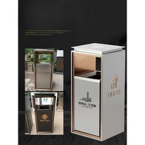 철제 사각쓰레기통 사무실 옥상 철제 오픈휴지통, 스몰 샌드 스틸 컬러 비흡연 모델