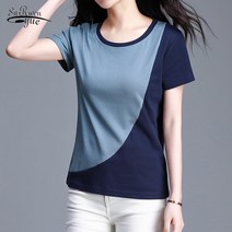 티셔츠 코튼 탑 여름 짧은 소매 느슨한 blusas mujer de moda 플러스 o